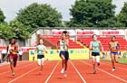Shannon Hylton (Kent) wins the Inter Girls 200 metres.
